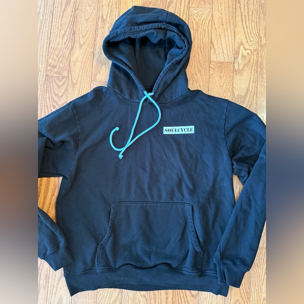 Soul by SoulCycle Black 100% Cotton Hoodie Large “F It Let’s Ride” Made in USA